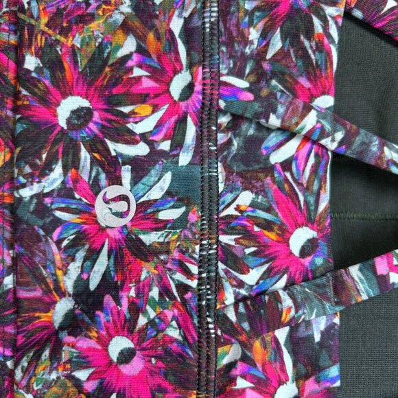Lululemon Energy LongLine Sports Bra Medium Support B-D Cup Pink Daisies Floral - Picture 4 of 5